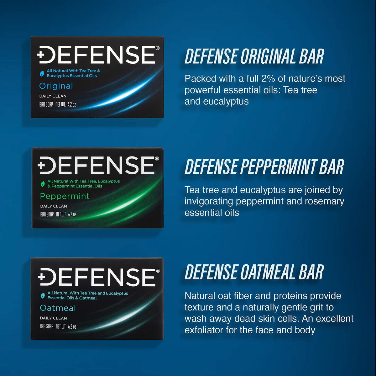 Defense Soap Tea Tree Bar Soap on a bathroom counter
