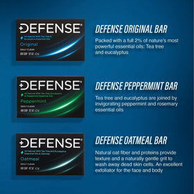 Defense Soap Tea Tree Bar Soap on a bathroom counter
