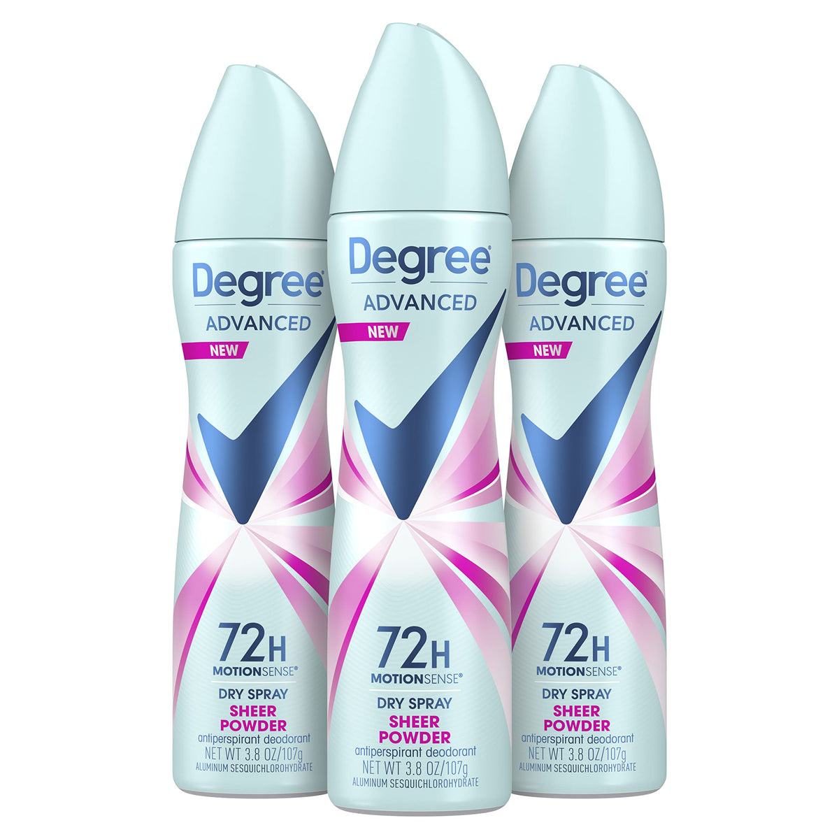 Degree Advanced Antiperspirant Deodorant Dry Spray 3 pack front view