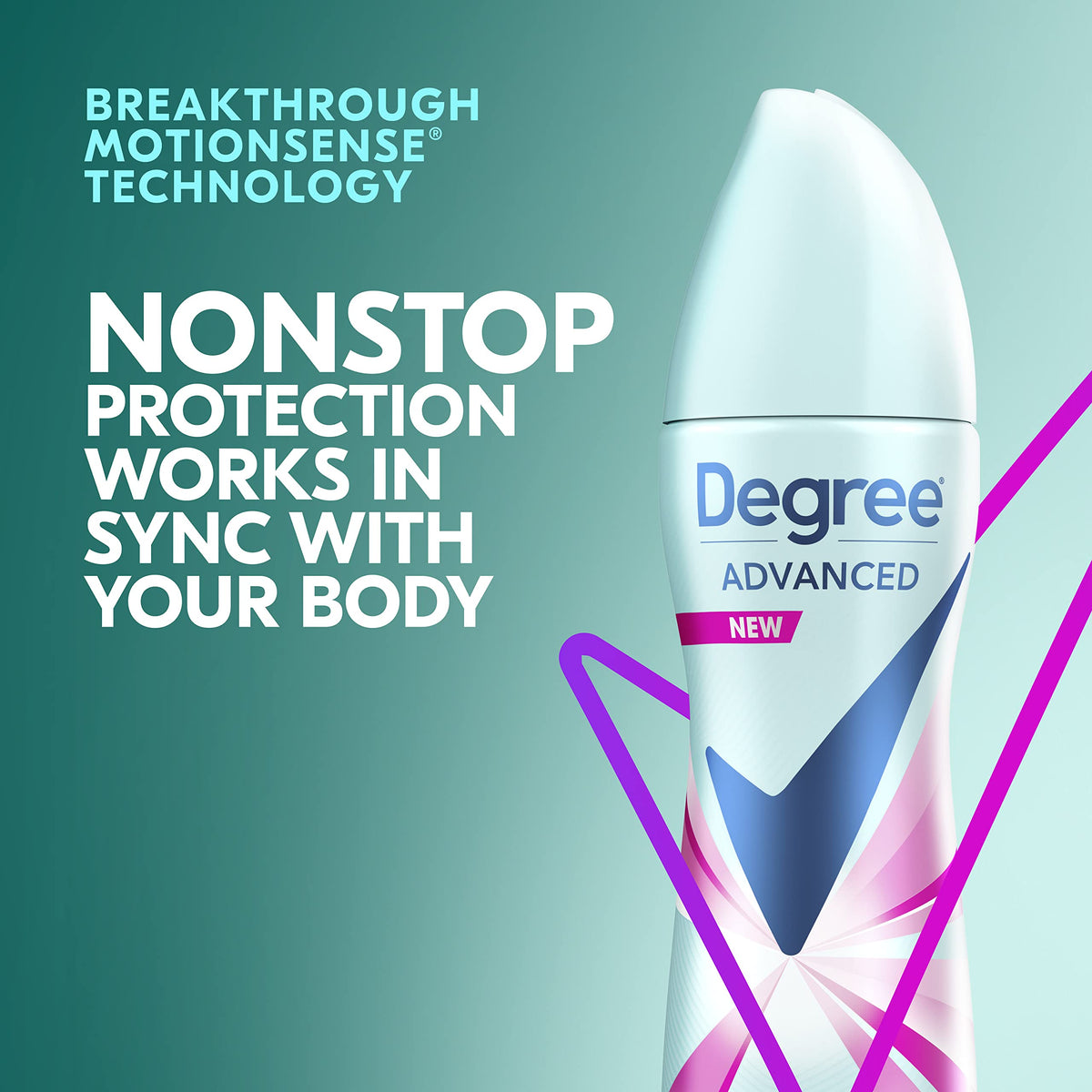 Degree Advanced Antiperspirant Deodorant Dry Spray packaging details