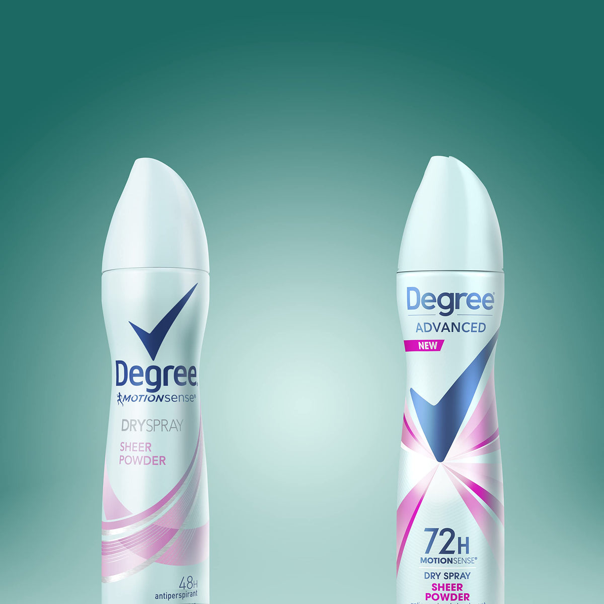 Degree Advanced Antiperspirant Deodorant Dry Spray with floral background