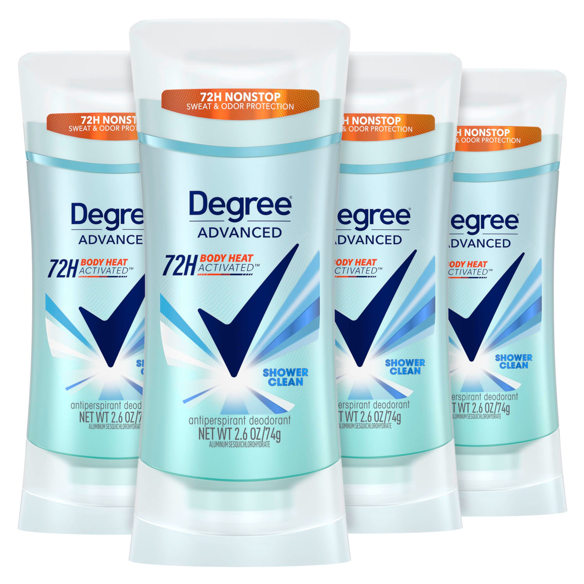 Degree Advanced Antiperspirant Deodorant front view 4 count
