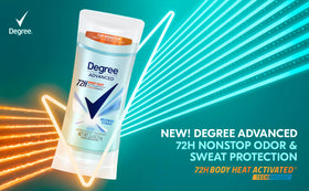 Degree Advanced Antiperspirant Deodorant side view showing stick design