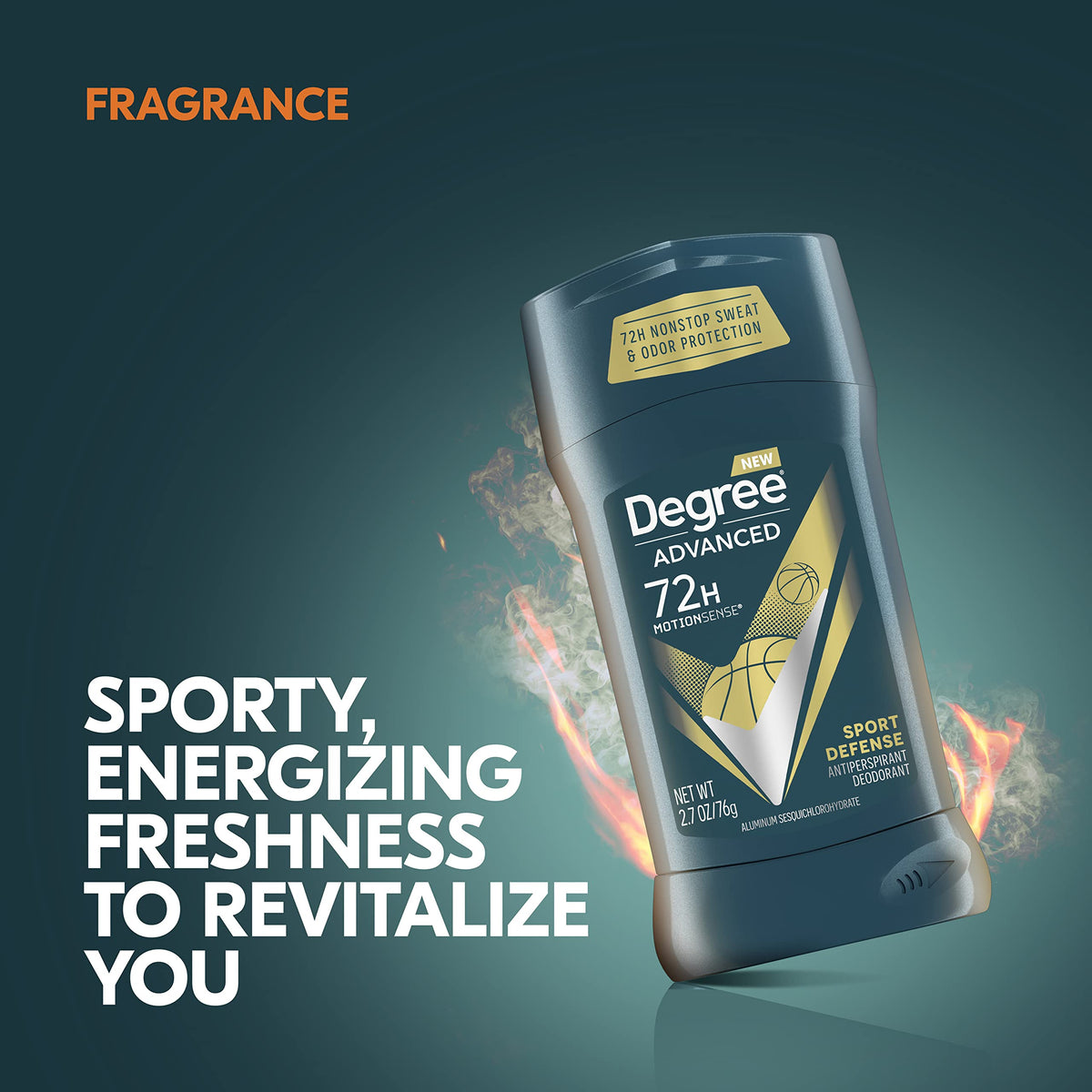 Degree Advanced Antiperspirant Deodorant Sport Defense with rustic fragrance description