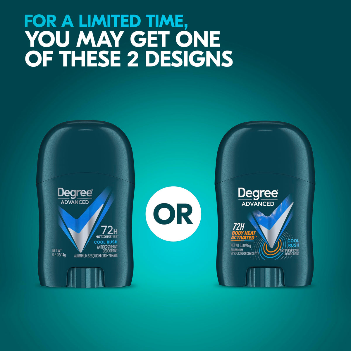 Degree Advanced Cool Rush Antiperspirant Deodorant application demonstration