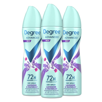 Degree Antiperspirant Deodorant Dry Spray Lavender & Waterlily front view