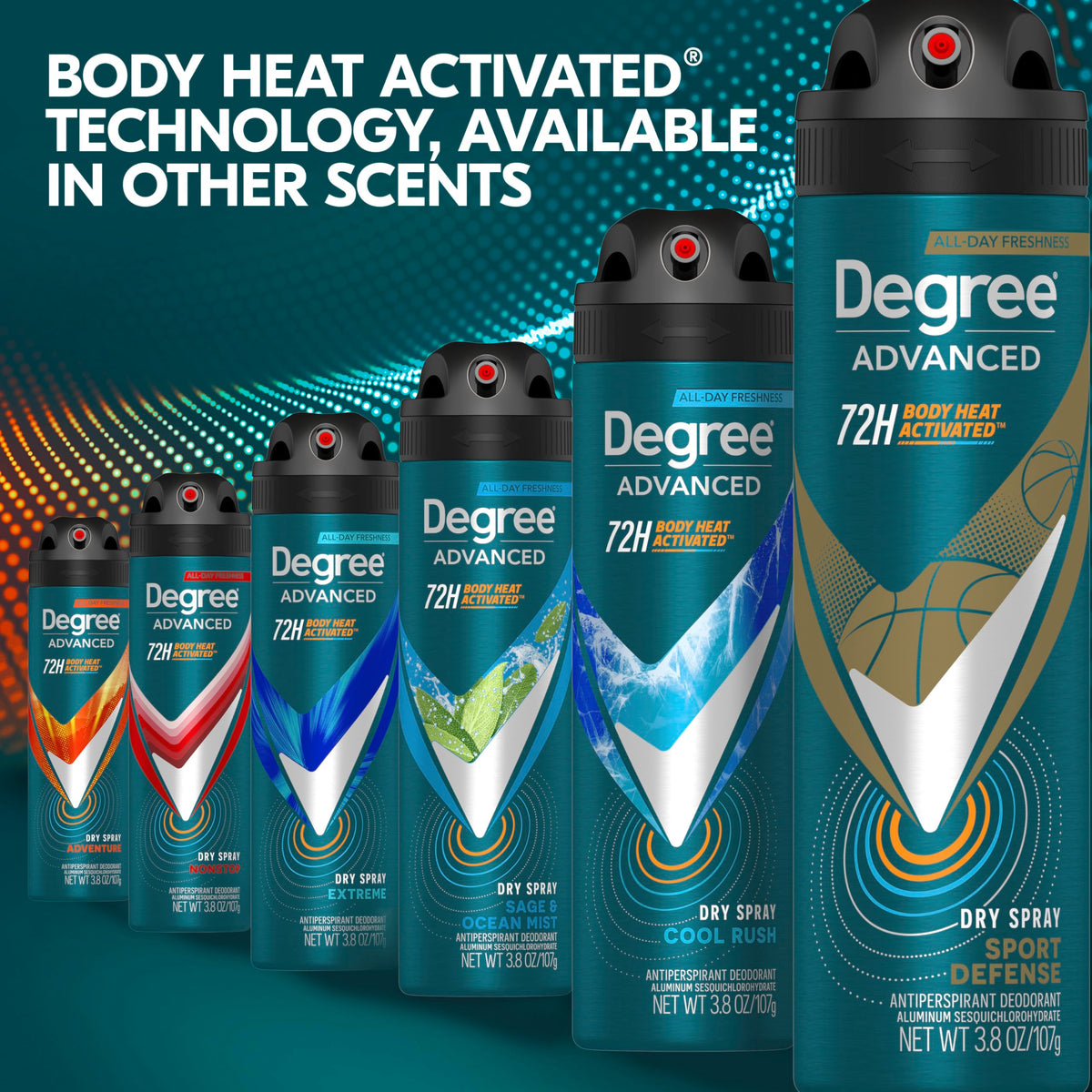Degree Antiperspirant Deodorant Dry Spray Sport Defense lifestyle shot outdoors