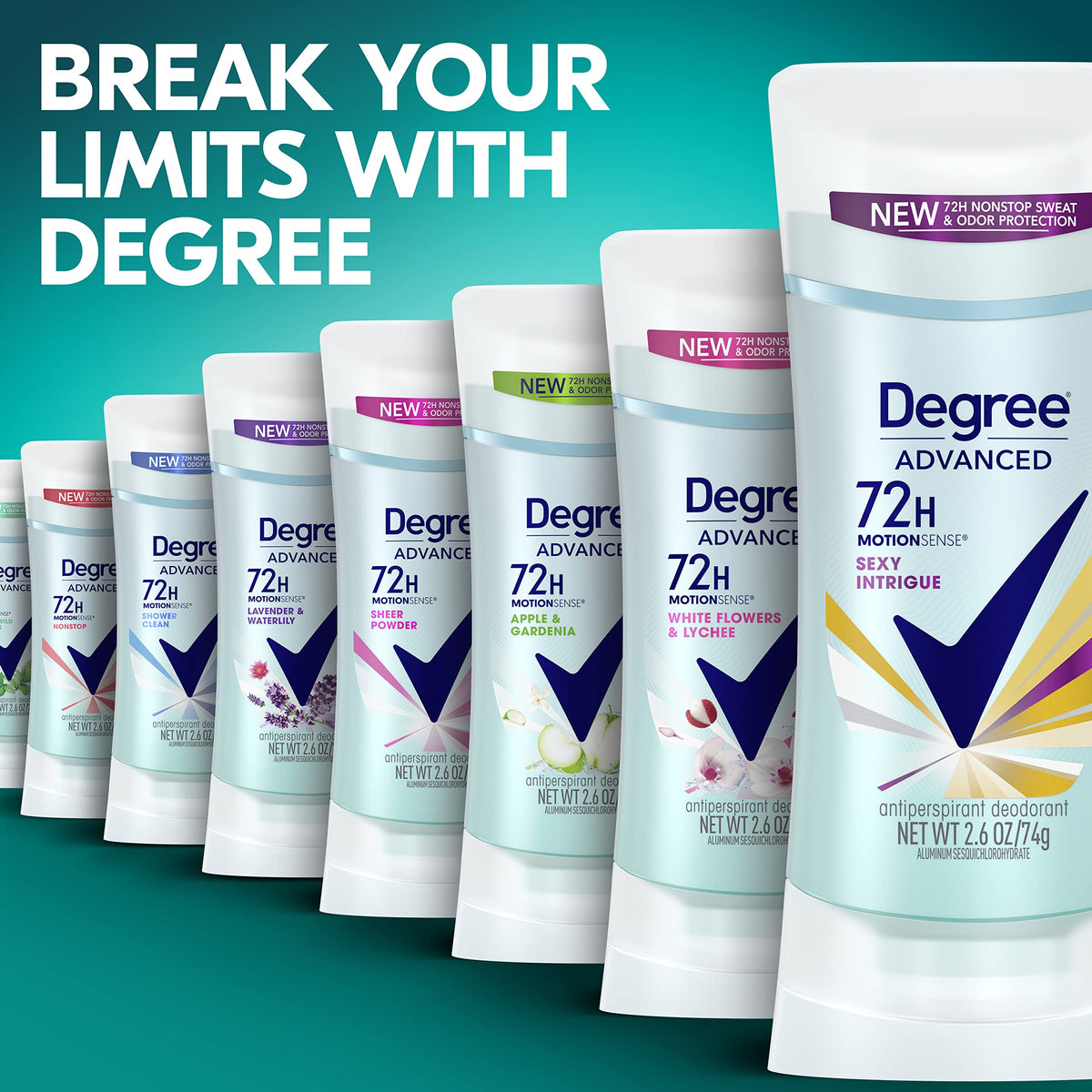 Degree Antiperspirant Deodorant Sexy Intrigue stick close-up