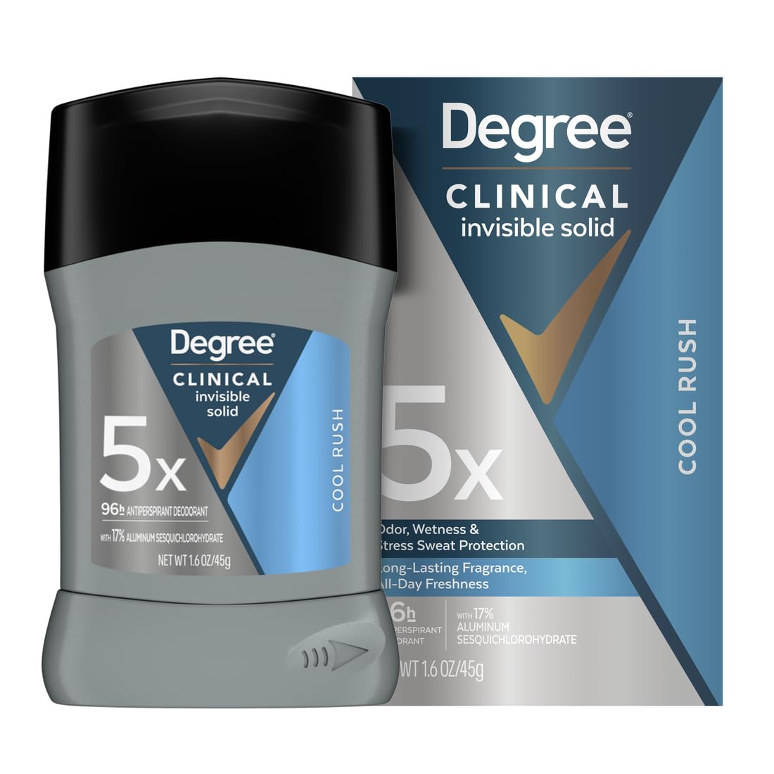 Degree Clinical Antiperspirant Deodorant Cool Rush 1.6 oz front view