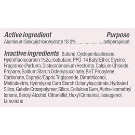 Degree Clinical Antiperspirant Deodorant Dry Spray close-up of label