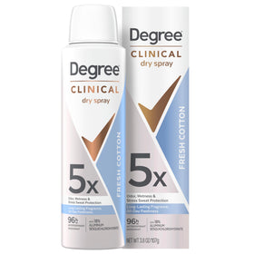 Degree Clinical Antiperspirant Deodorant Dry Spray Fresh Cotton front view
