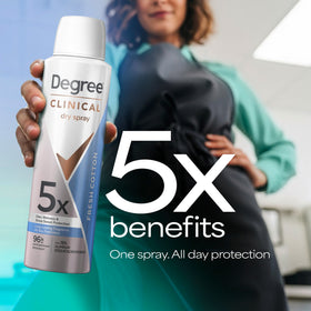 Degree Clinical Antiperspirant Deodorant Dry Spray Fresh Cotton side view