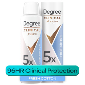Degree Clinical Antiperspirant Deodorant Dry Spray Fresh Cotton spray nozzle