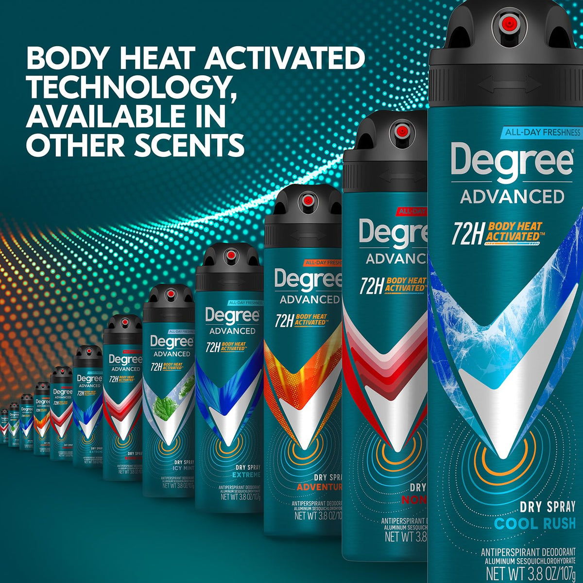 Degree Men Advanced Dry Spray Antiperspirant Cool Rush ingredients list
