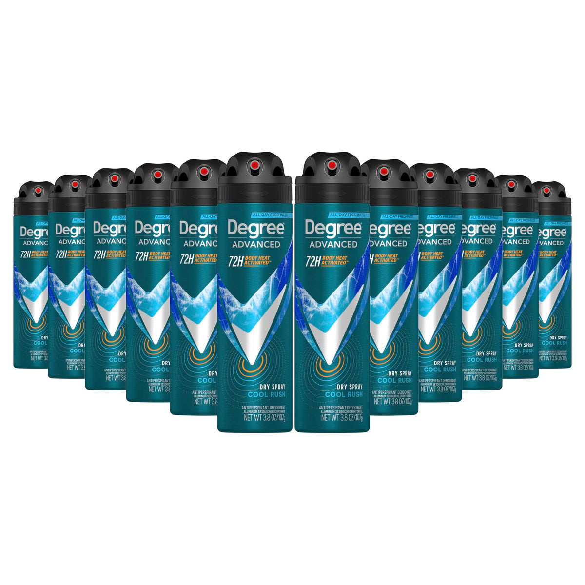 Degree Men Antiperspirant Deodorant Dry Spray Cool Rush front view