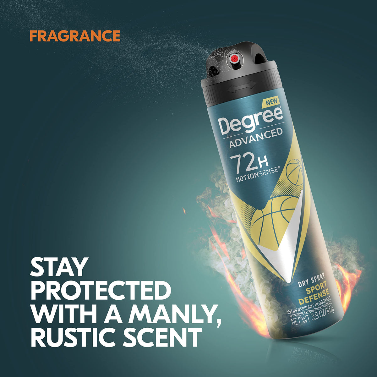 Degree Men Antiperspirant Deodorant Dry Spray Sport Defense back view