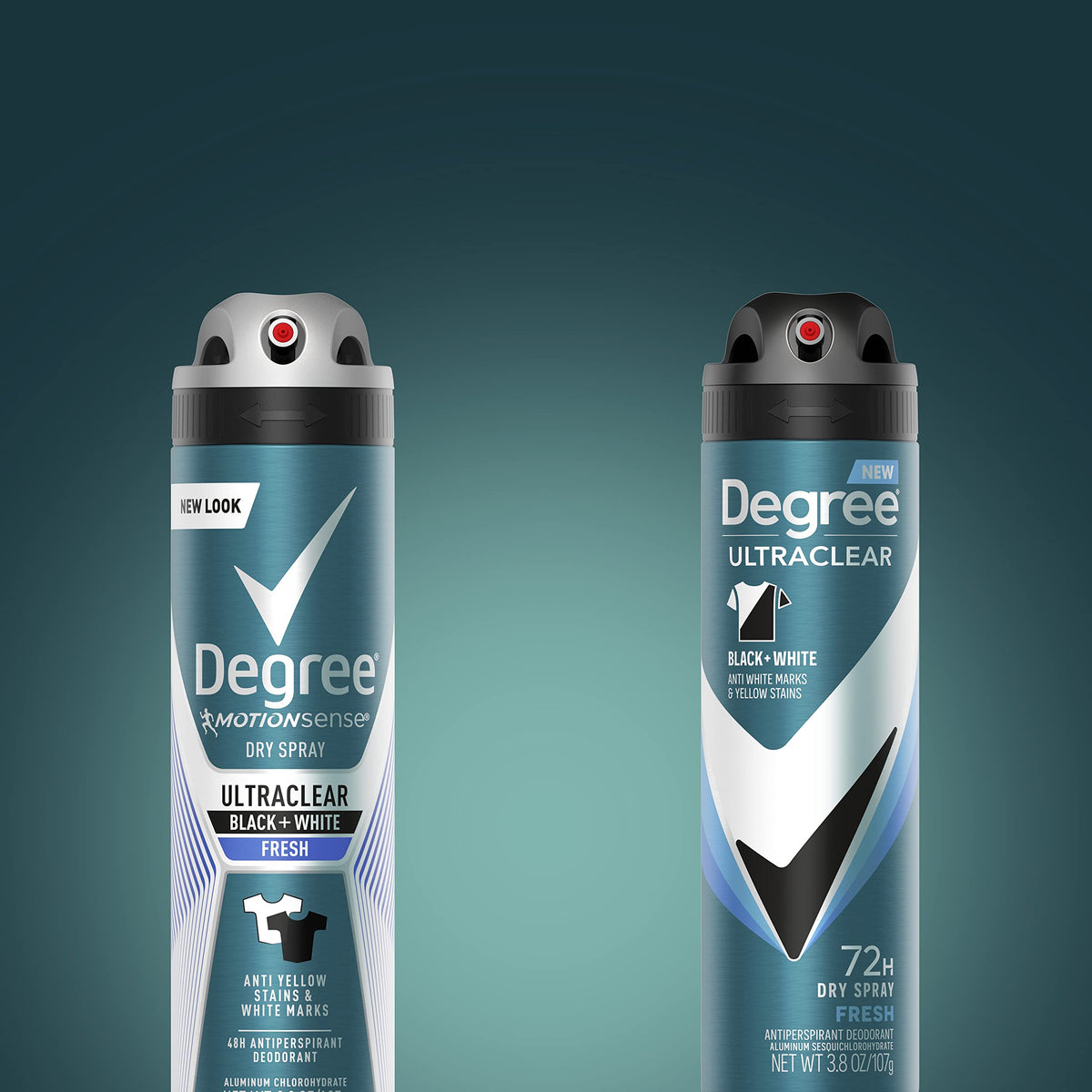 Degree Men Antiperspirant Spray Black + White 3.8 oz can side view