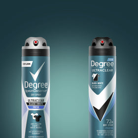 Degree Men Antiperspirant Spray Black + White 3.8 oz can side view
