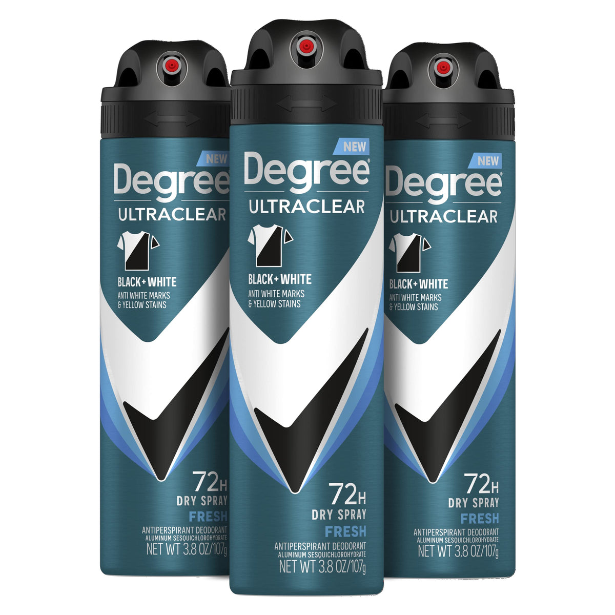 Degree Men Antiperspirant Spray Black + White 3 Count front view