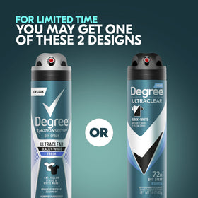 Degree Men Antiperspirant Spray Black + White 3 Count packaging