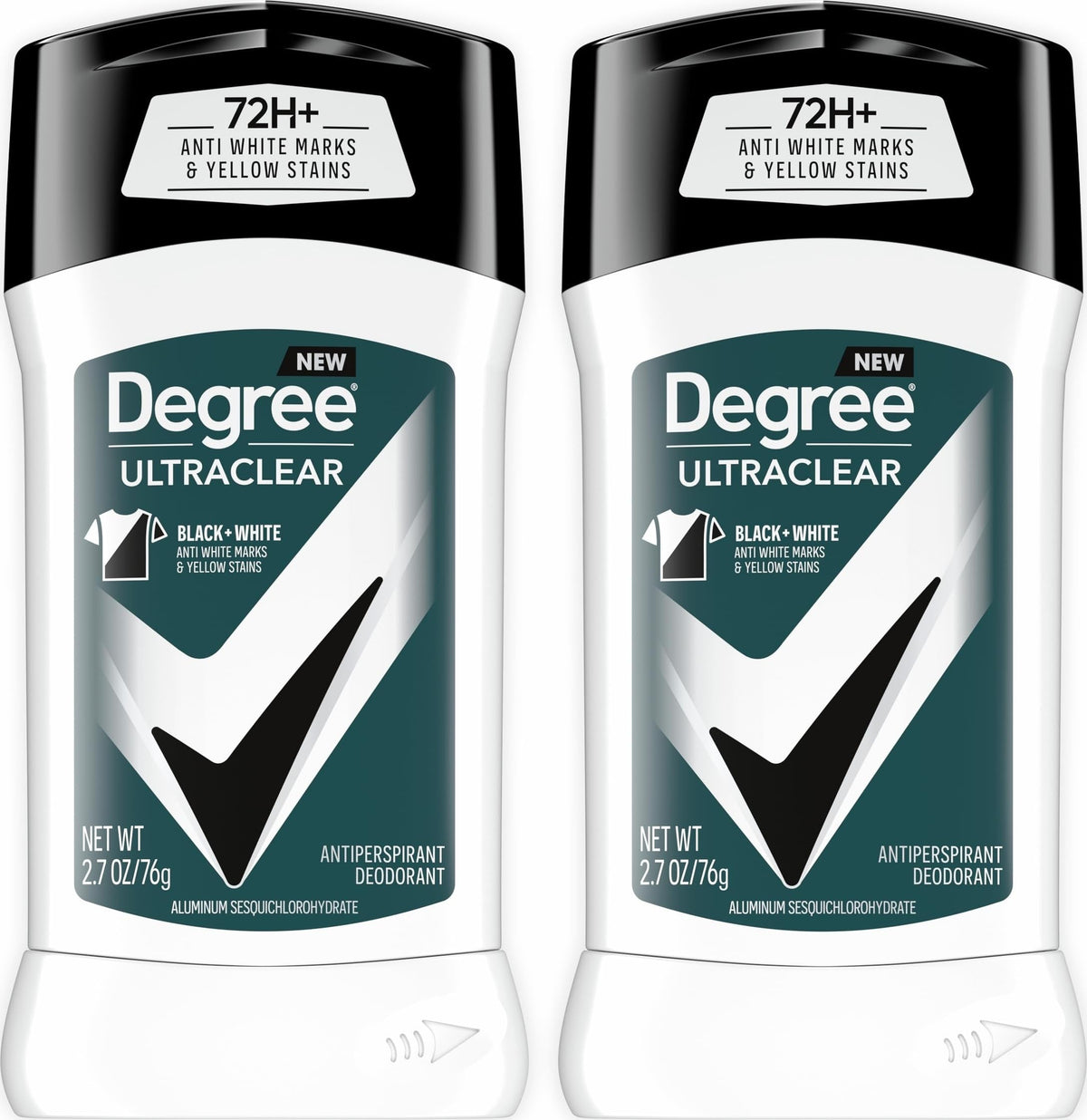 Degree Men UltraClear Antiperspirant Deodorant Black+White 2 Count front view