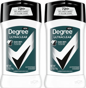 Degree Men UltraClear Antiperspirant Deodorant Black+White 2 Count front view