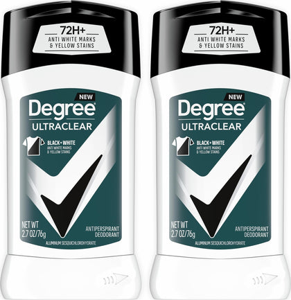 Degree Men UltraClear Antiperspirant Deodorant Black+White 2 Count front view