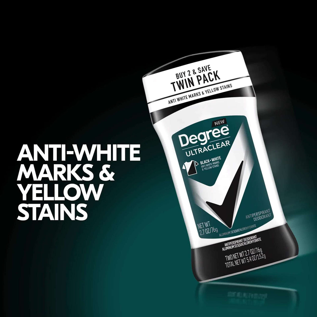 Degree Men UltraClear Antiperspirant Deodorant Black+White product with fresh scent