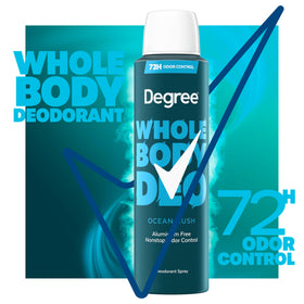Degree Men Whole Body Deodorant Spray with label visible