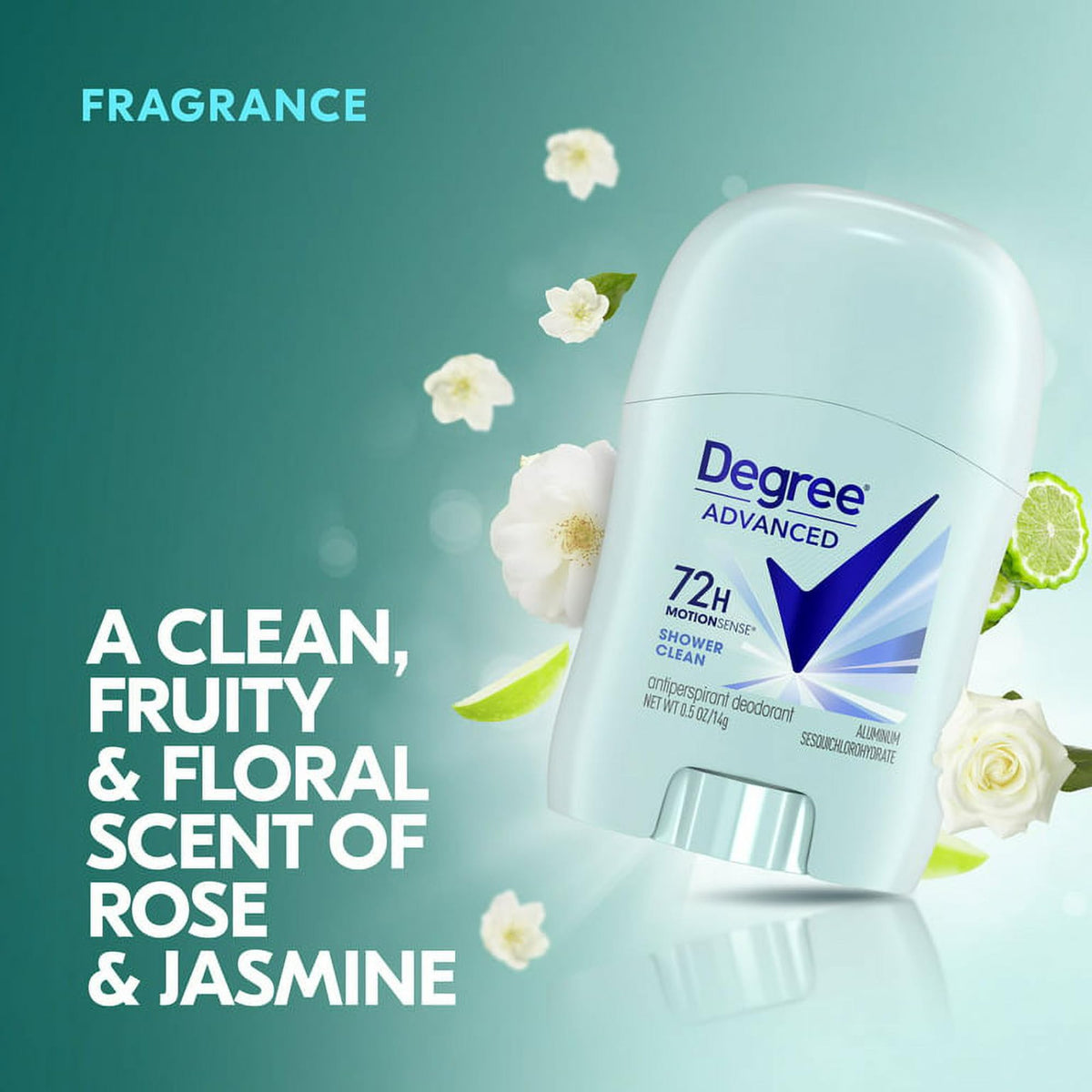 Degree mini deodorant stick showing packaging details