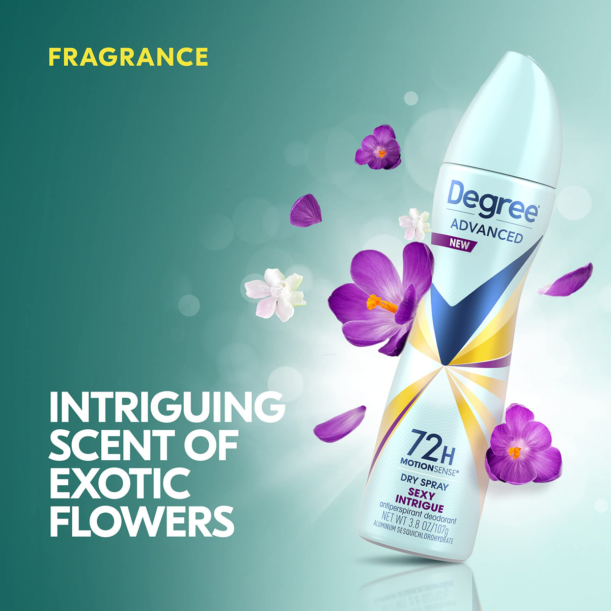 Degree Sexy Intrigue Antiperspirant Deodorant Dry Spray in use