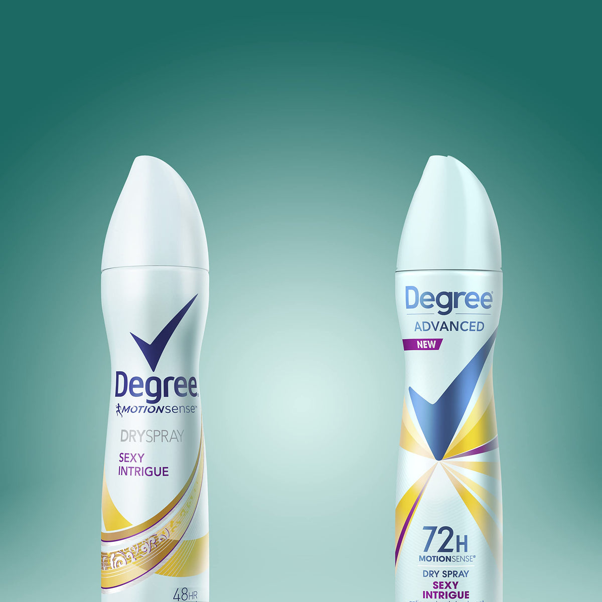 Degree Sexy Intrigue Antiperspirant Deodorant Dry Spray with floral background