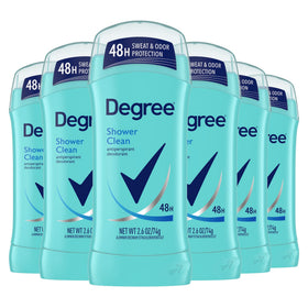 Degree Shower Clean Antiperspirant Deodorant pack of 6 front view