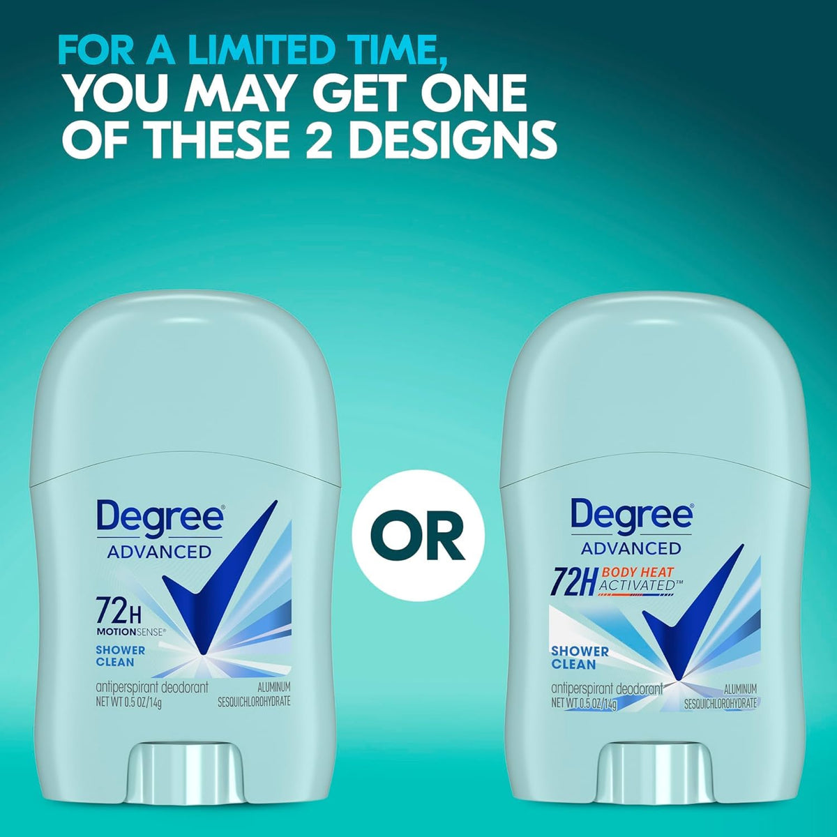 Degree Shower Clean Antiperspirant Deodorant Stick packaging