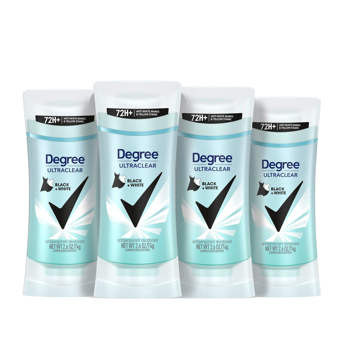Degree Women's UltraClear Black+White Antiperspirant 4-Pack front view