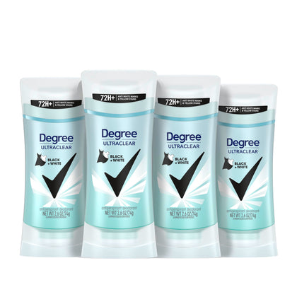 Degree Women's UltraClear Black+White Antiperspirant 4-Pack front view