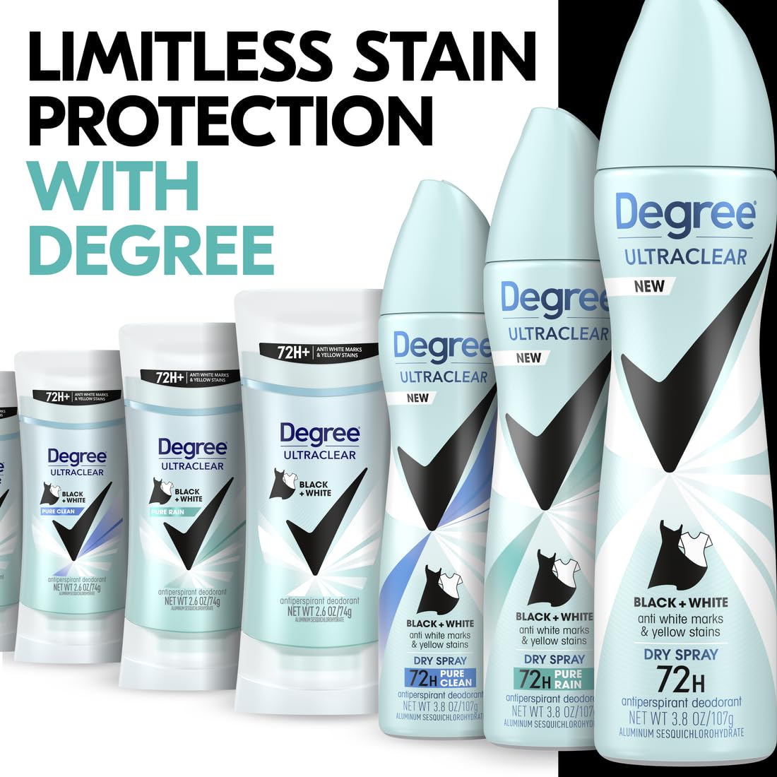 Degree Women's UltraClear Black+White Antiperspirant packaging