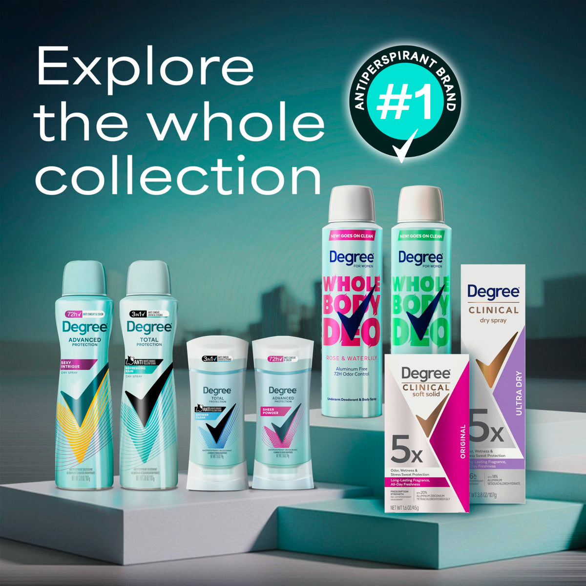 Degree Women Whole Body Deodorant Spray being applied to skin