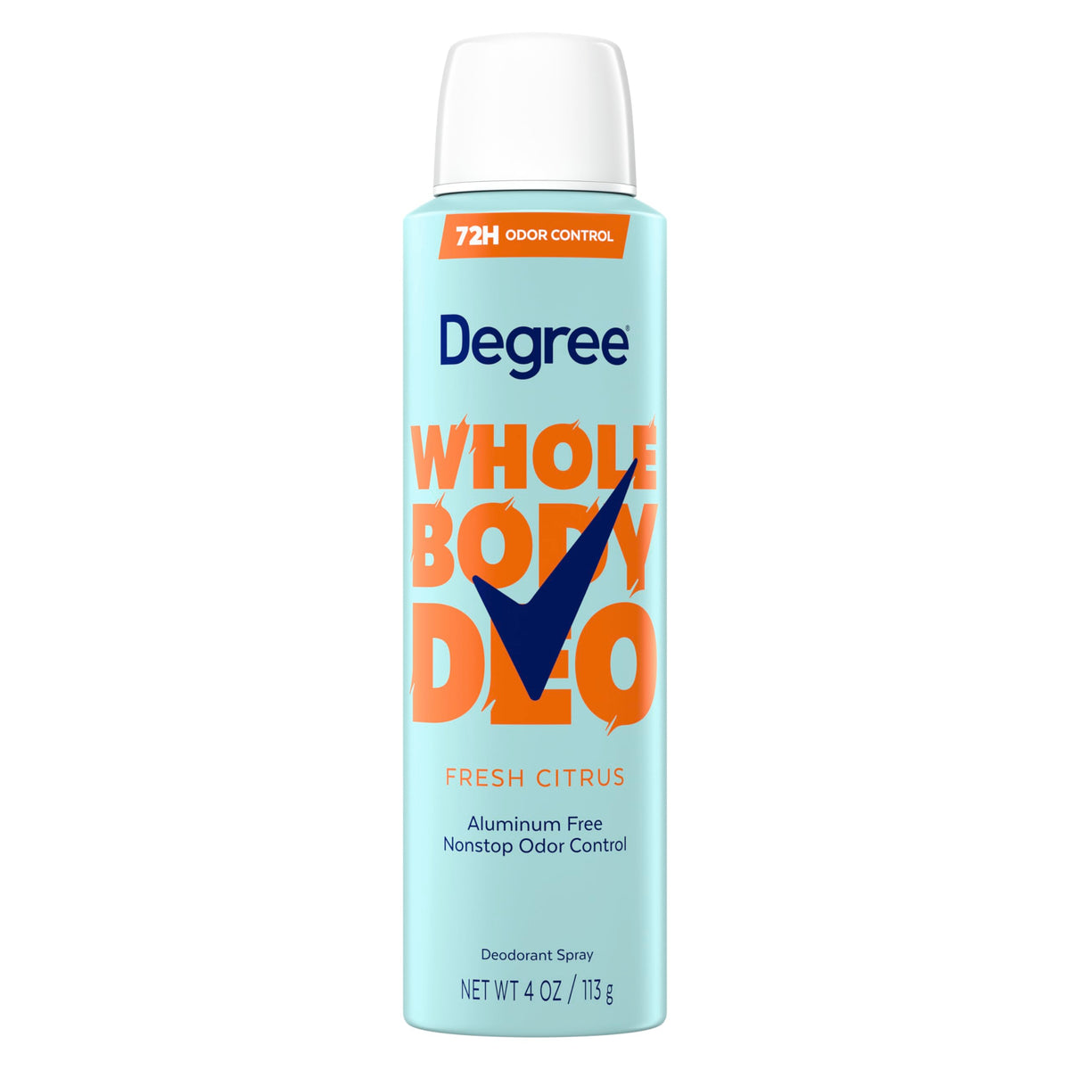 Degree Women Whole Body Deodorant Spray front view with fresh citrus scent
