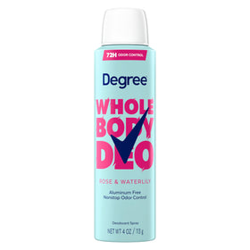 Degree Women Whole Body Deodorant Spray front view with rose and waterlily scent