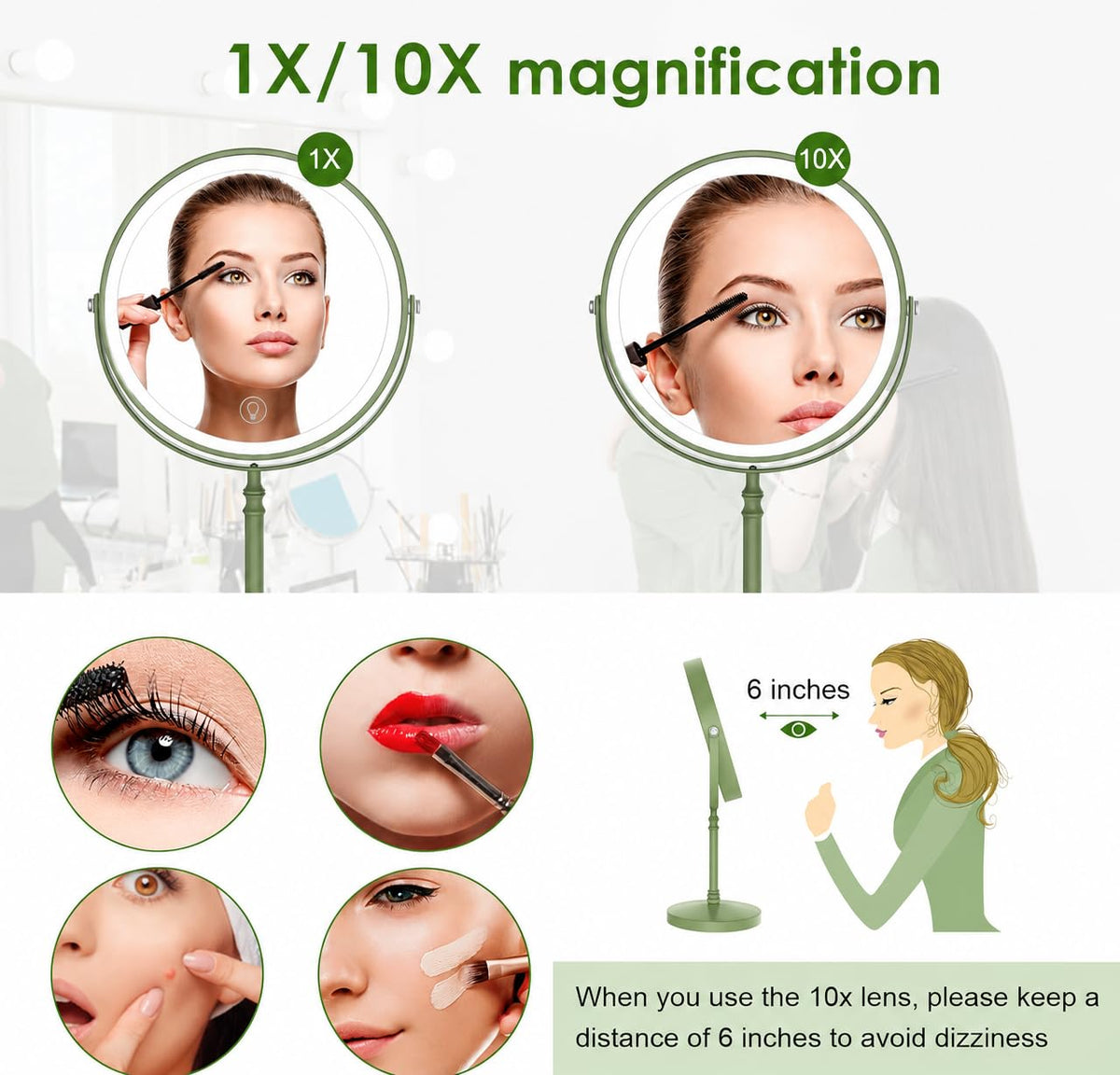 DEIOVWXS Makeup Mirror 360-degree rotation feature