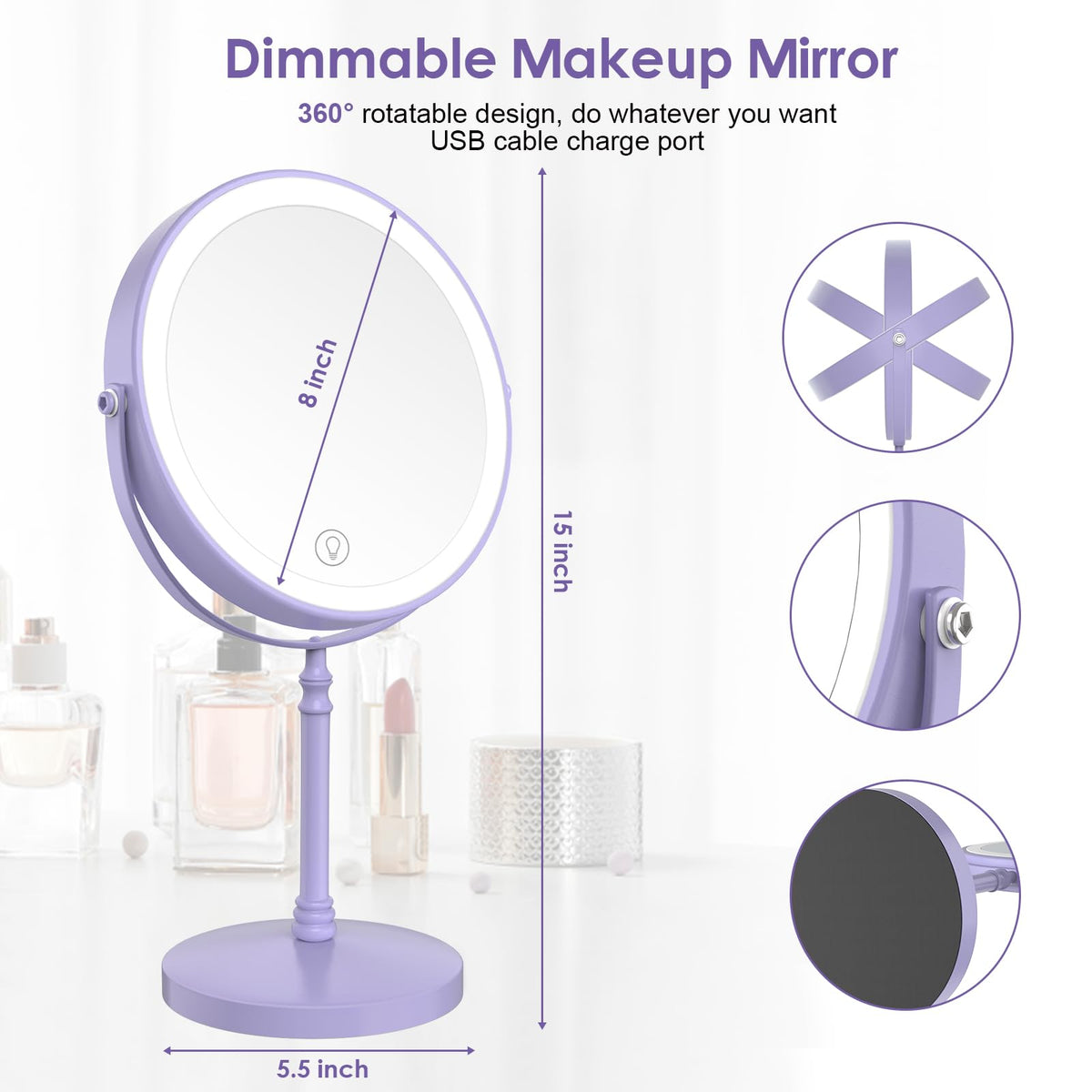 DEIOVWXS Makeup Mirror close-up of sensor switch