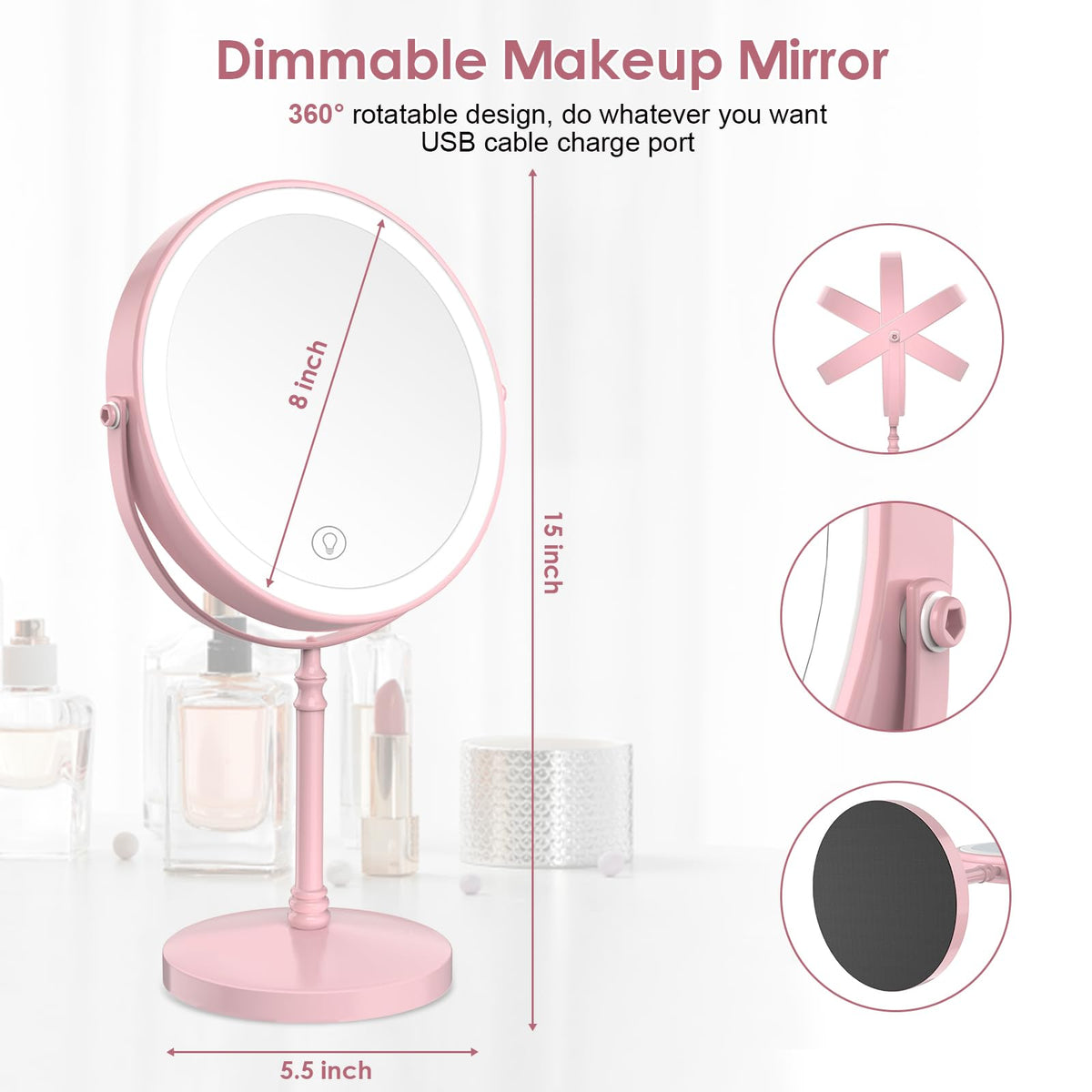 DEIOVWXS Makeup Mirror in a bathroom setting