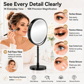 DEIOVWXS Makeup Mirror side view showing 1X and 10X magnification