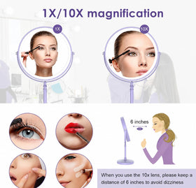 DEIOVWXS Makeup Mirror side view showing 360° rotation