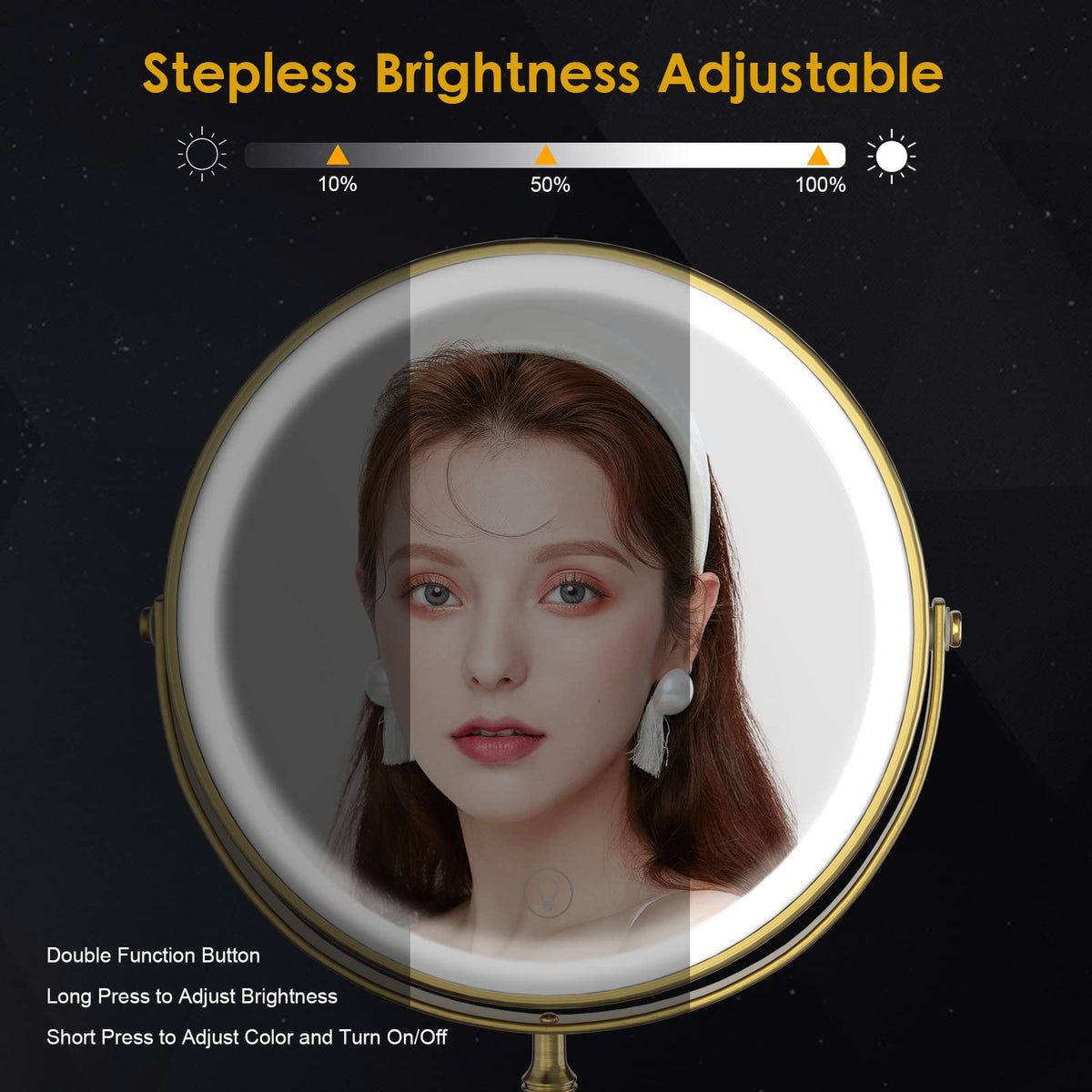 DEIOVWXS Makeup Mirror side view with 360° rotation
