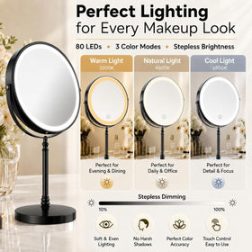 DEIOVWXS Makeup Mirror with adjustable brightness settings