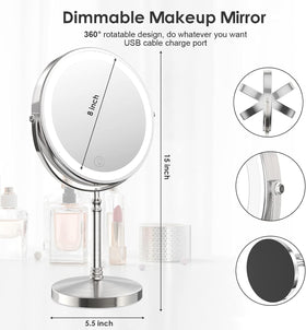 DEIOVWXS Makeup Mirror with charging cable