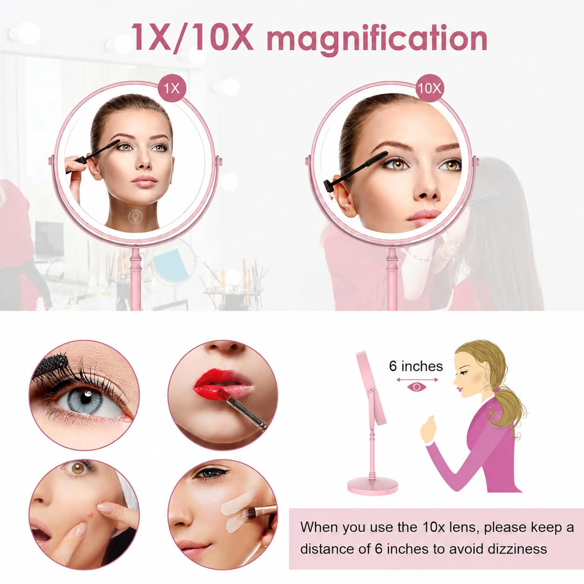 DEIOVWXS Makeup Mirror with nano-coated finish