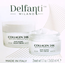 Delfanti-Milano COLLAGEN 24K Anti-Aging Day Cream jar with gold accents